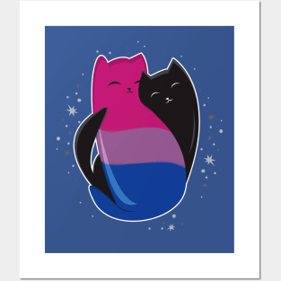 Bisexual Cat LGBT Pride Flag Posters and Art